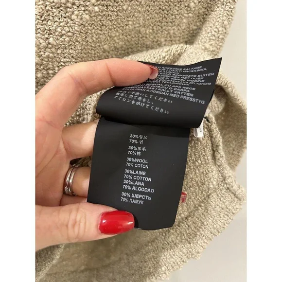 PRADA Boucle Drawstring Mini Dress NWT Small Oatmeal Brown Authentic New - Picture 14 of 16